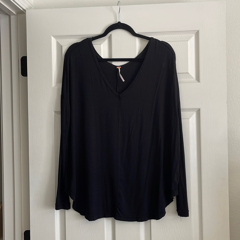 Free People Black Long Sleeve T